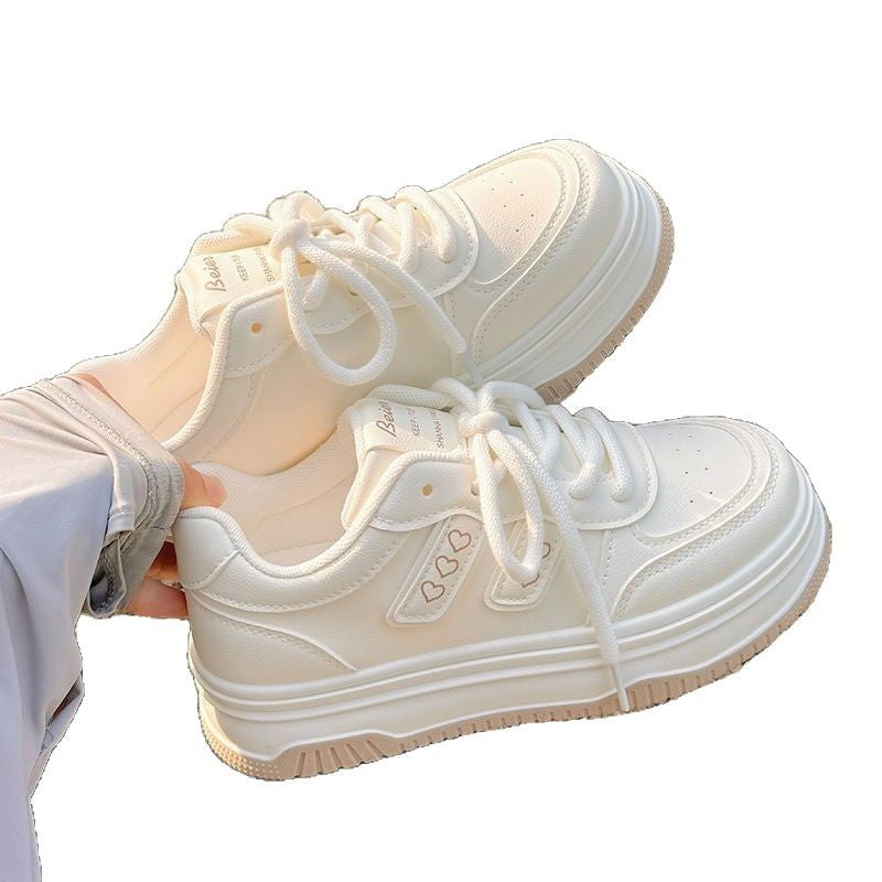 Milk fufu small white shoes women 2025 autumn new student chic shoes women's platform shoes Korean casual
